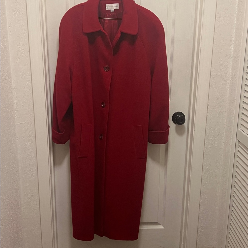 Casual Corner Vintage Red Women's 100% Wool Coat